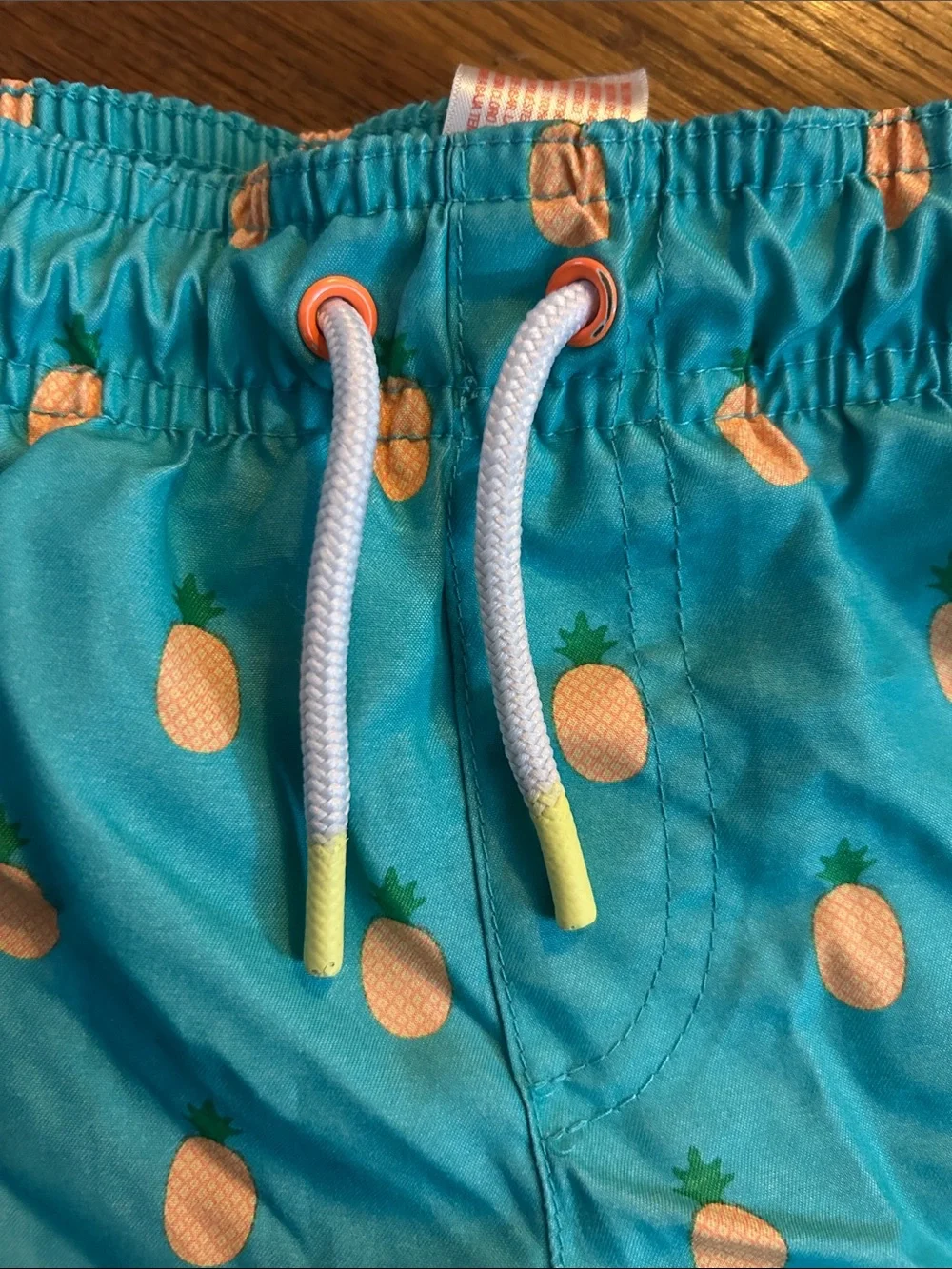 Cat & Jack Boys Turquoise Pineapple Swim Trunks Shorts Size 2T